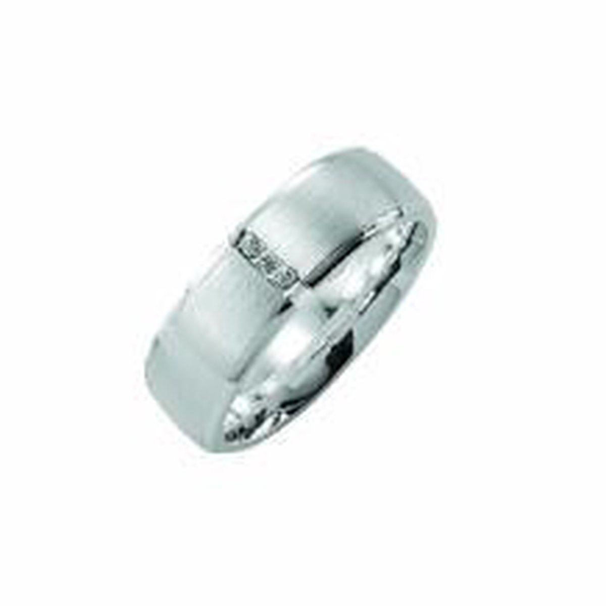 Kiss Me ring zilver mat-hoogglans met 3 zirkonia's KM118 maat 56