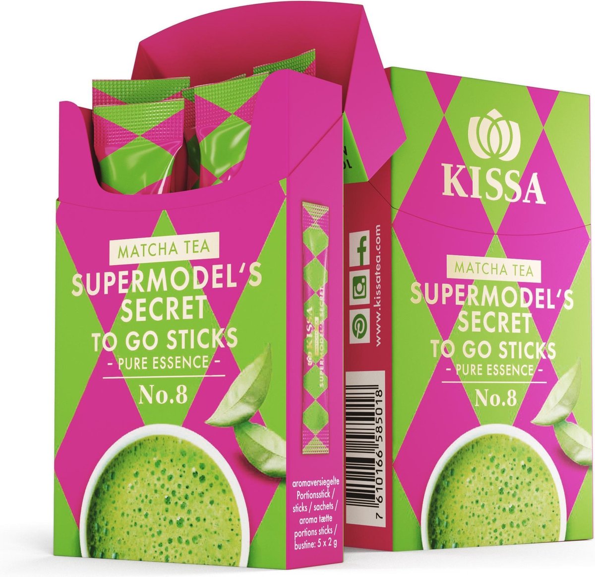 Matcha thee Supermodel's Secret to go sticks - Kissa Tea