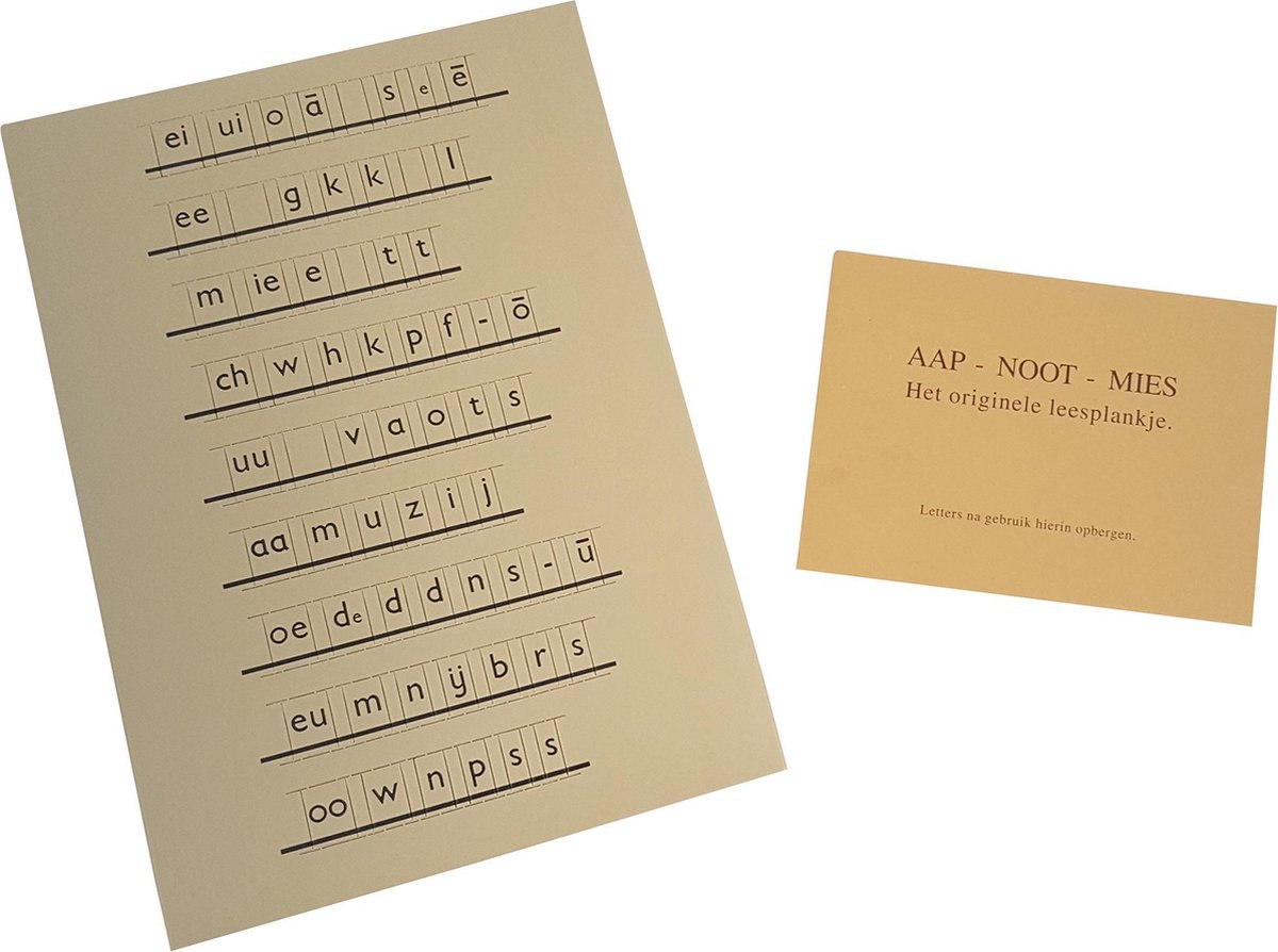 Play Time - Houten Leesplank Aap Noot Mies - inclusief letters en envelop — afbeelding 2