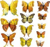 Dubbele gele 3D-vlinders