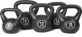 Kettlebell Focus Fitness - Set van 4 gewichten: 4, 6, 8 en 10 kg - Totaal: 28 kg - Cement