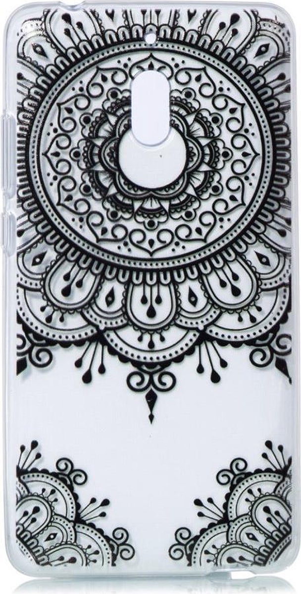 Shop4 - Geschikt voor Nokia 2.1 (2018) Hoesje - Zachte Back Case Mandala Zwart