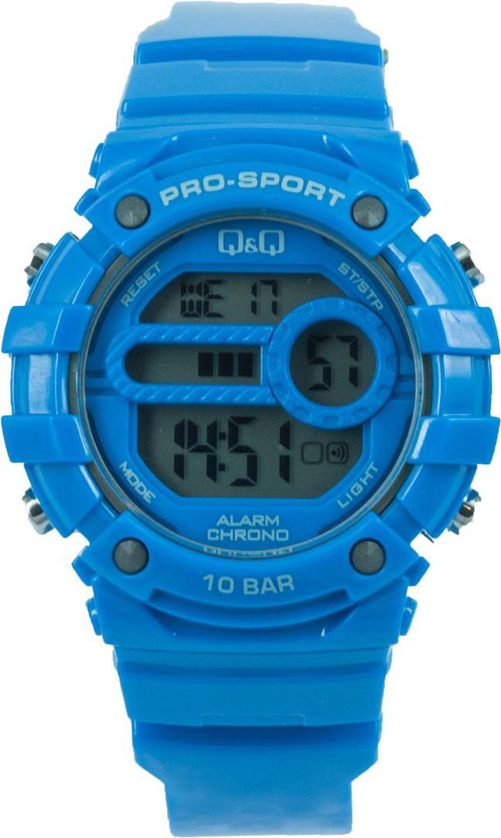 Q&Q M154J006 digitaal horloge 40 mm 100 meter blauw