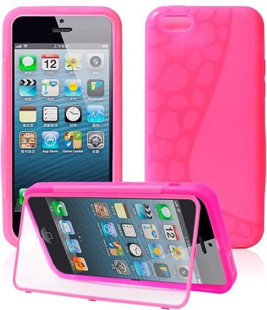 kleinhandel Commissie Mooi Gel klap hoesje roze iPhone 5C | bol.com