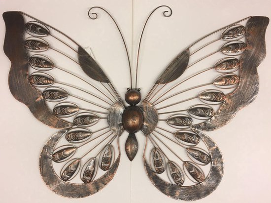 architect Roman gewoon Wanddecoratie metalen vlinder 90 x 62 centimeter | bol.com
