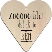 Zooooo blij - Gift heart hout