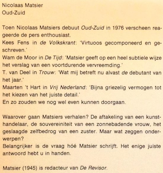 OudZuid, Nicolaas Matsier 9789021496191 Boeken