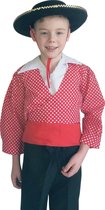 Spaans Pak Chico - Rood/Wit - Maat 116/122 (8) Verkleed pak