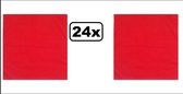 24x Zakdoek  rood 55 x 55cm - zakdoeken uni kleur bandana festival thema feest party