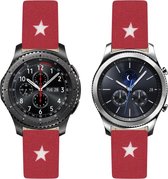 Red Star 100% katoenen horlogeband voor Samsung Gear S3 Frontier of Classic (gratis passende wijzerplaten)