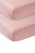 Meyco jersey hoeslaken ledikant - 2-pack - 60x120 cm - oudroze