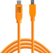 Tether Tools USB C naar 2.0 Mini B 5 Pin 4.60m Oranje - CUC2415-ORG