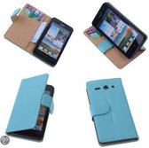 PU Leder Turquoise Hoesje Huawei Ascend Y530 Book/Wallet Case/Cover