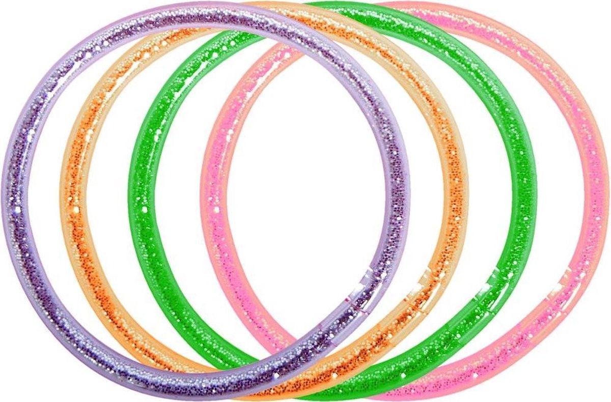 Glitter Disco Armbandjes - 4 stuks