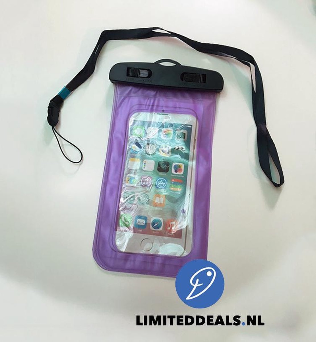 Waterdichte telefoon hoes – PAARS – Transparant - waterbestendig Pouch voor alle mobiele telefoons – Iphone – Samsung – Huawei - LimitedDeals