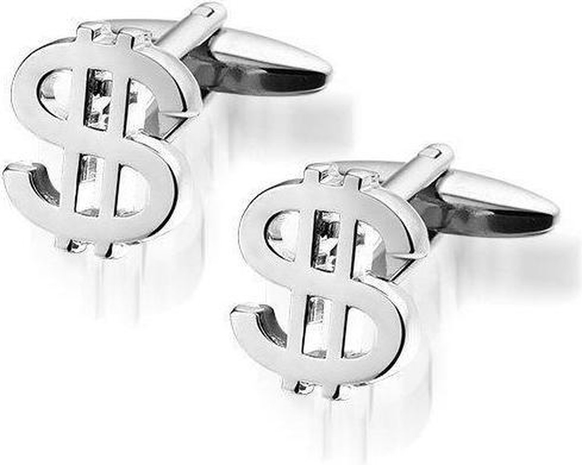 Montebello Manchetknopen Dollar - 316L Staal - 13x16mm