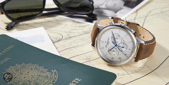 Fromanteel Globetrotter Chrono Sunray Cream Vintage Dark Brown Strap bol
