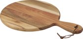 Dagelijkse Kost Snijplank - Ronde serveerplank - Acaciahout - Met koord - 35x24.5x1.5cm