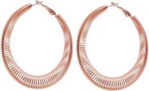 Behave - Oorbellen - Oorringen - Spiraal - Dynamisch Design - Rosé kleur - Dames - 6 cm