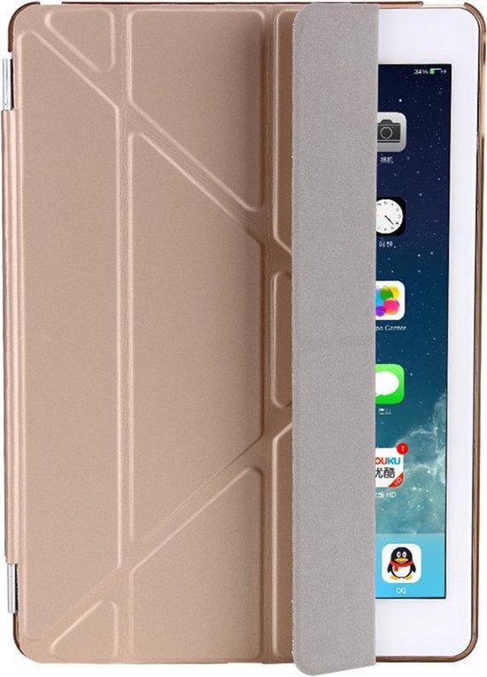 Shop4 - iPad 9.7 (2017) Hoes - Origami Smart Book Case Goud | bol.com