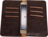 Mocca Pull-up Large Pu portemonnee wallet voor Huawei Ascend G620s