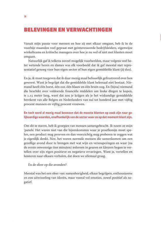 Pagina met de titel 'BELEVINGEN EN VERWACHTINGEN' in rode letters, gevolgd door tekst.