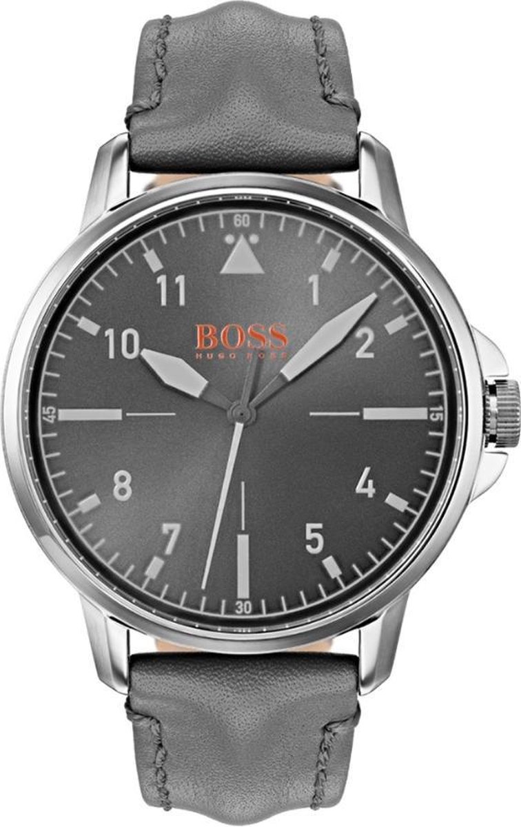 BOSS HO1550061 Horloge - Leer - Grijs - Ø 42 mm