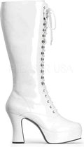 EU 36 = US 6 | EXOTICA-2020 | 4 Heel Platform Lace Up Boot, Chunky Heel