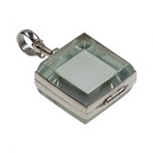 Zilveren Foto medaillon in glas vierkant ketting hanger - 2 foto's