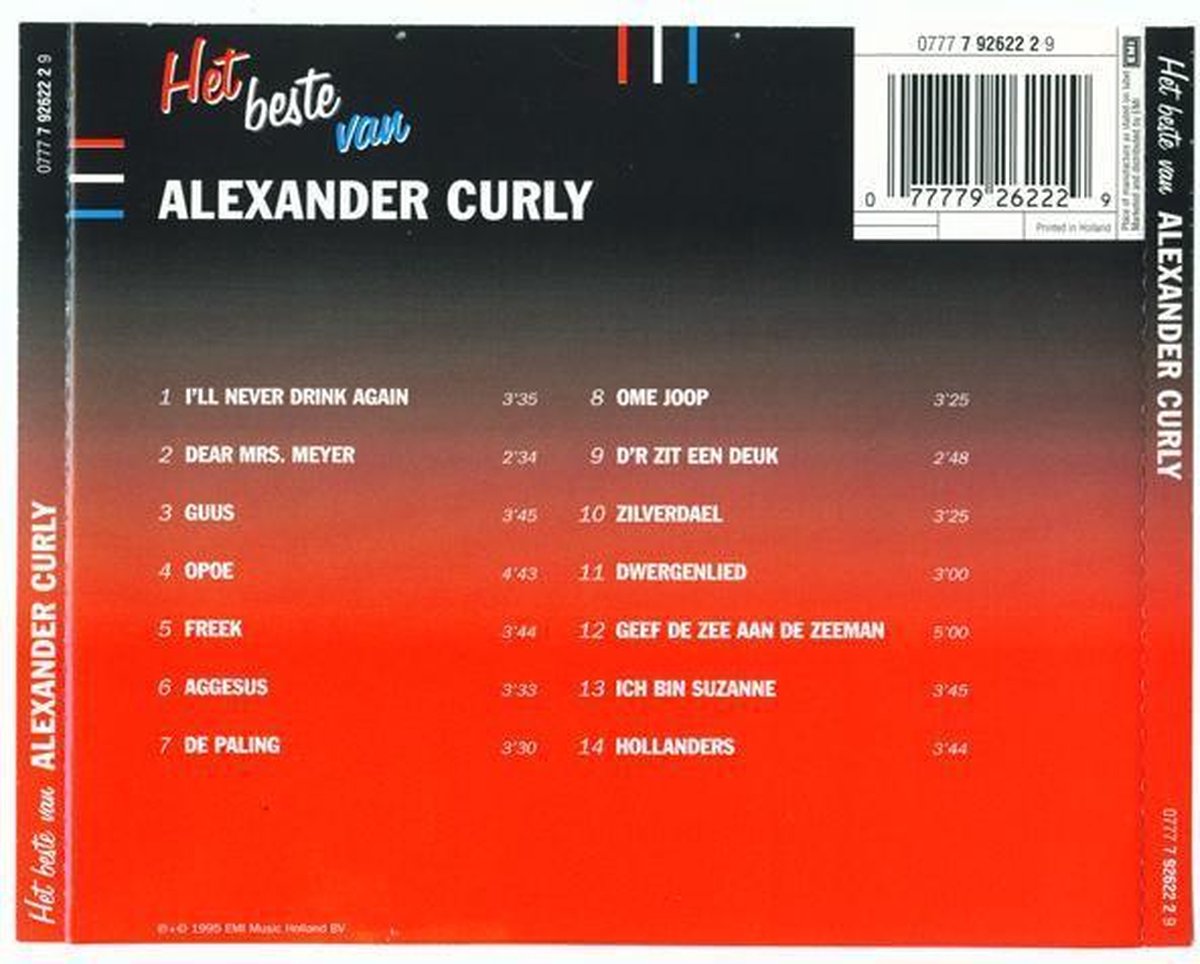 Het Beste Van Alexander Curly - Originele Hits 1972-1981, Alexander