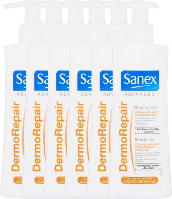 Sanex Body Lotion - 6 x 250 ml - Advanced DermoRestore - voordeelverpakking  | bol