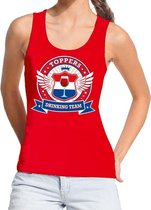 Rood Toppers drinking team tanktop / mouwloos shirt rood dames L