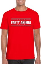 Party animal t-shirt rood heren 2XL