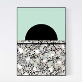 A3 - Terrazzo Poster Moon Mint I - Abstracte Moderne Design Print