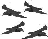 Relaxdays 4x duivenverschrikker vliegende kraai - vogelverschrikker - tuinfiguur – afweer