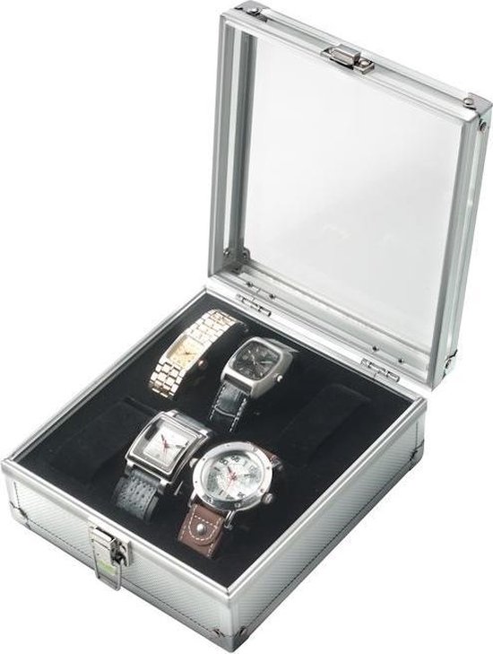 kosten bijkeuken verkoper bol.com | Horlogebox - Horlogedoos - 6 horloges - Aluminium
