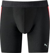 PUMA Active Style Long Boxer - 1-pack - Zwart/Rood - Maat XL