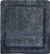 Marc O'Polo Melange  Washandje - 16x22 - Marine/Silver