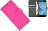 Roze Effen Wallet Bookcase Hoesje Samsung Galaxy J3 2017