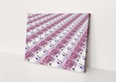 Stapel geld | Canvasdoek | Wanddecoratie | 90CM x 60CM | Schilderij | Foto op canvas