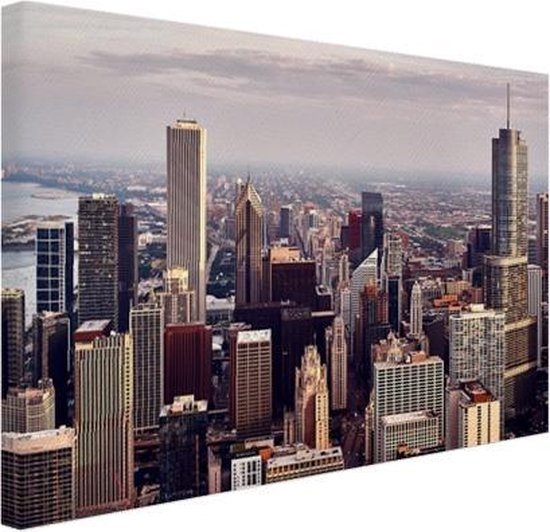 Ville de Chicago toile 120x80 cm - impression photo sur toile peinture Décoration murale salon / chambre à coucher) / Villes Peintures Toile