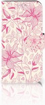 Geschikt voor Samsung Galaxy S7 Bookcase Hoesje Pink Flowers