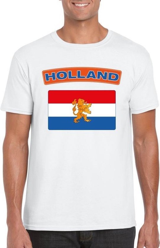 T-shirt met Nederlandse vlag wit heren XL | bol.com
