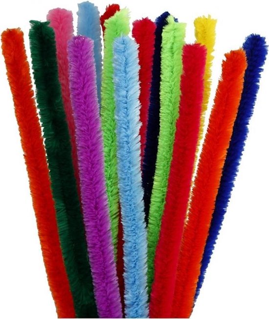 Lagere school nerveus worden Afdrukken Chenilledraad verschillende kleuren 30 cm 15x stuks - Hobby knutselen buig  draad | bol.com