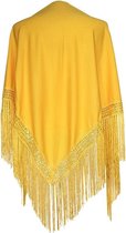 Spaanse manton  - omslagdoek - donker geel effen bij verkleedkleding of flamenco jurk