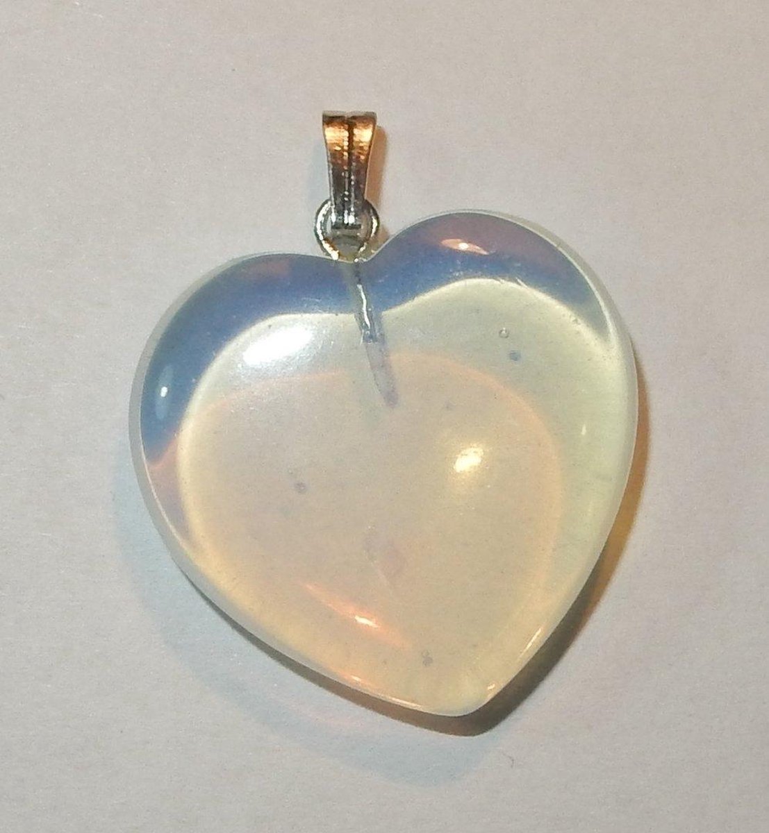 Prachtig Opaline hart van 25 mm.