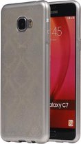 Zilver Brocant TPU back case cover hoesje voor Samsung Galaxy C7