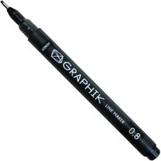 Derwent Graphik Line Marker Black – 0.8mm Fineliner | bol