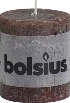 4 stuks Bolsius Rustiek stomp 80x68mm bruin