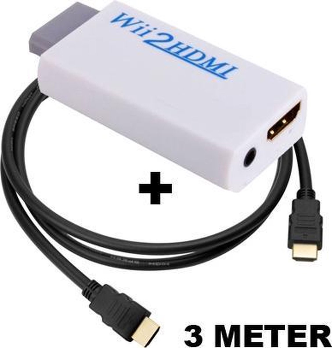Wii naar HDMI converter / omvormer / adapter + HDMI kabel 3 meter | bol.com